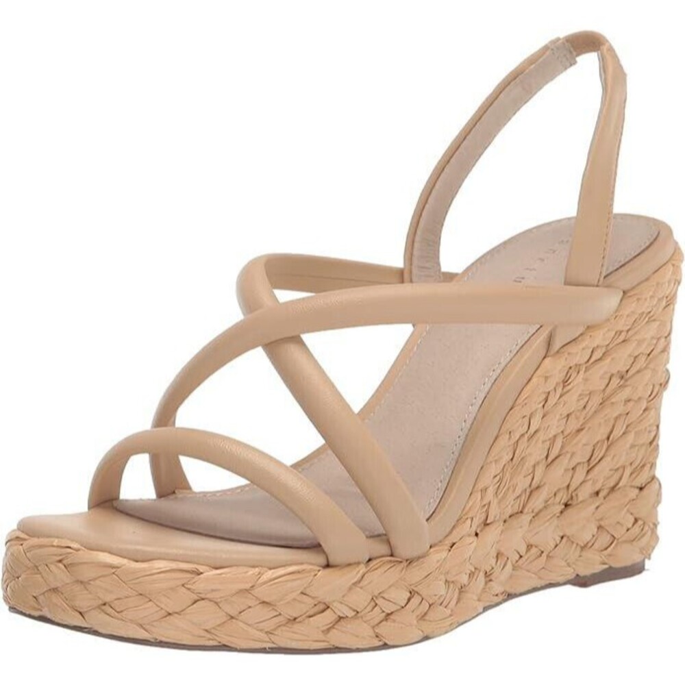 Sanctuary Women's Wilder Leather Espadrille Wedge Sandal Nude 9.5 NEW IN BOX